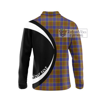 Balfour Tartan Long Sleeve Polo Shirt with Family Crest Circle Style