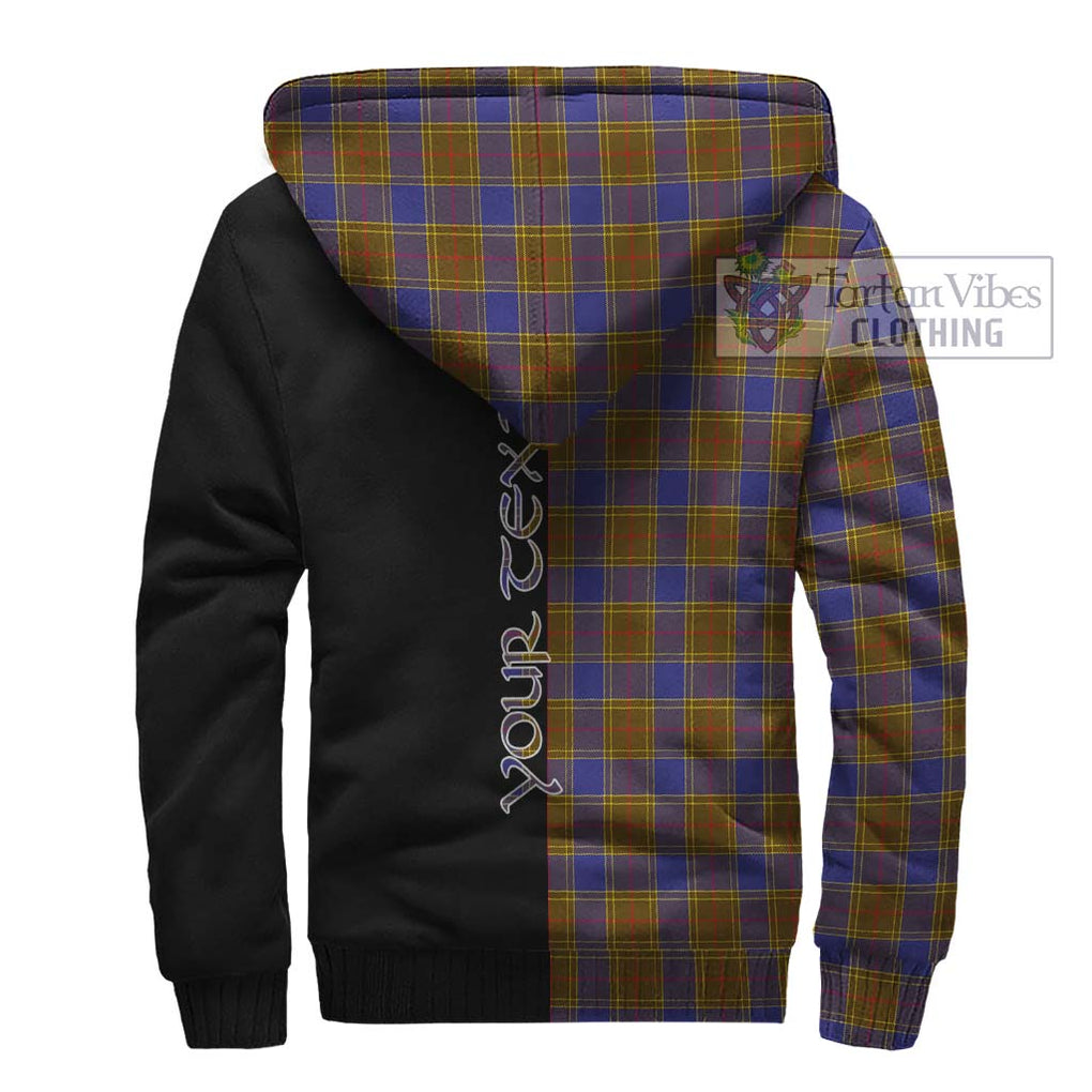 Balfour Tartan Sherpa Hoodie with Family Crest and Half Of Me Style - Tartanvibesclothing Shop