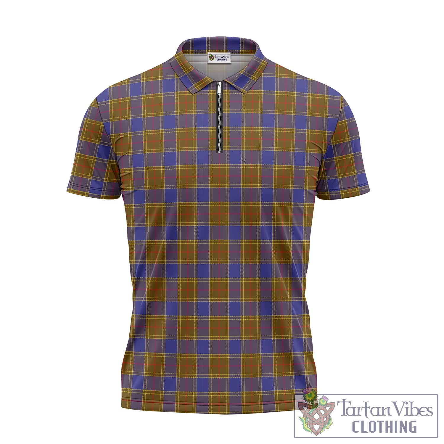 Tartan Vibes Clothing Balfour Modern Tartan Zipper Polo Shirt