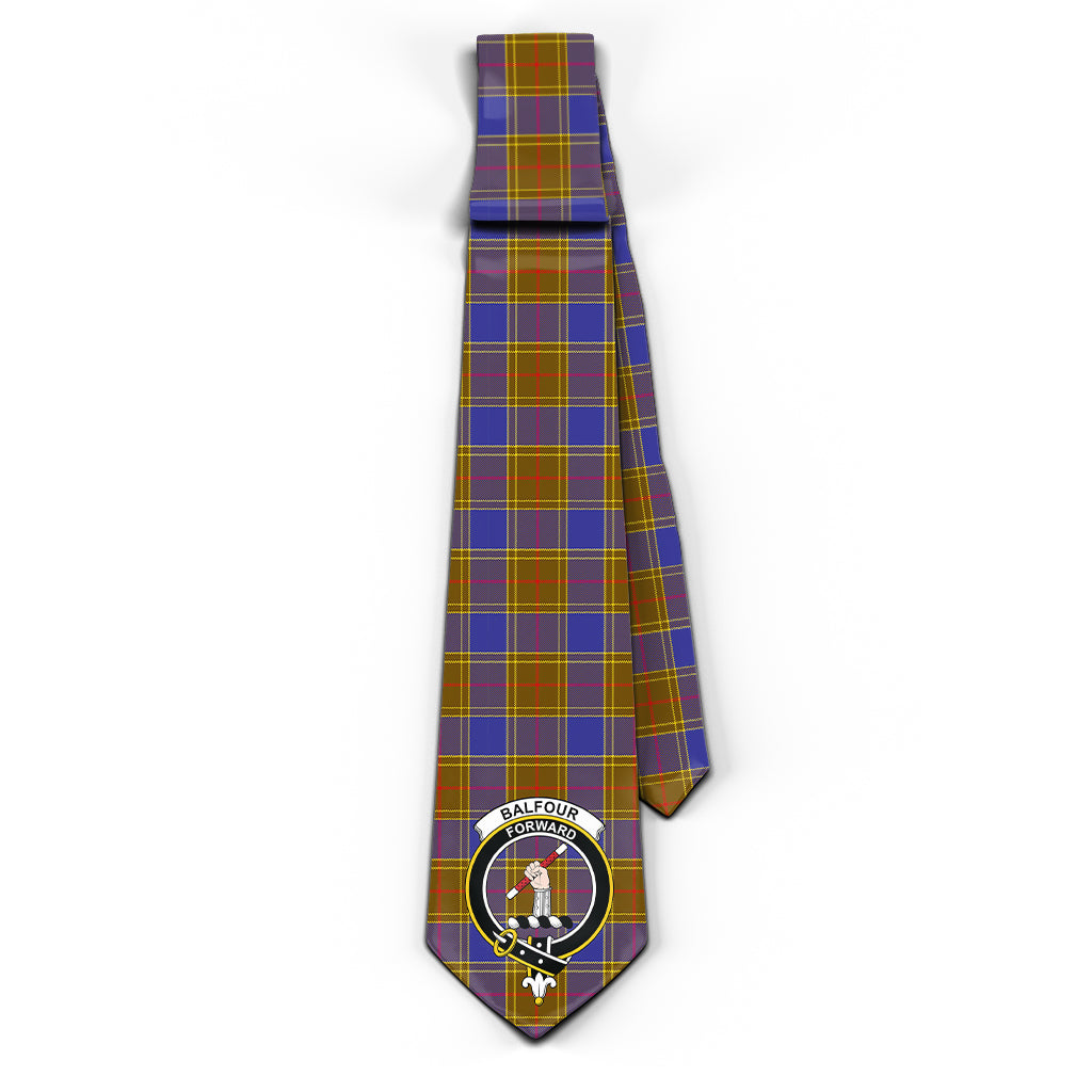 Balfour Tartan Classic Necktie with Family Crest - Tartan Vibes Clothing