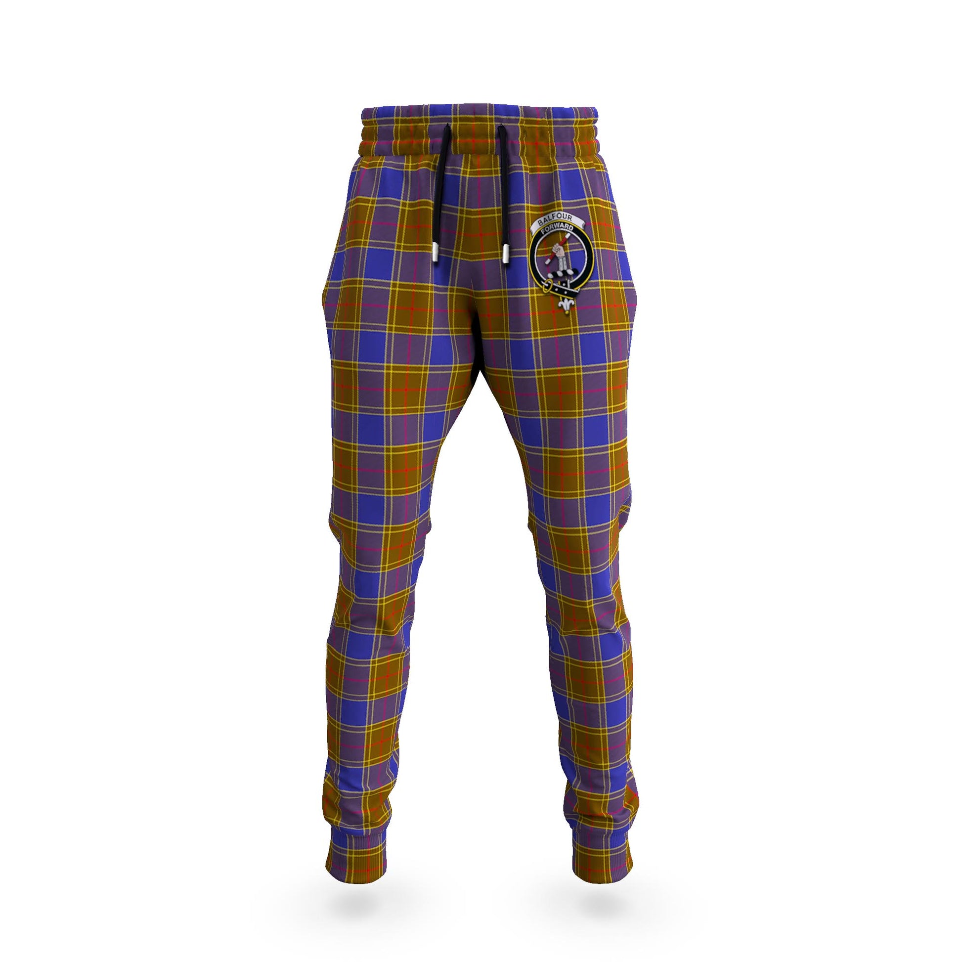 Balfour Tartan Joggers Pants with Family Crest 5XL - Tartan Vibes Clothing