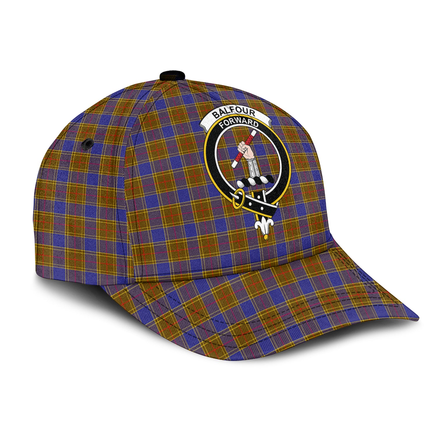 Balfour Modern Tartan Classic Cap with Family Crest - Tartanvibesclothing