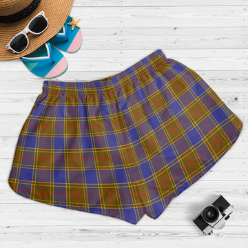 Balfour Tartan Womens Shorts with Family Crest