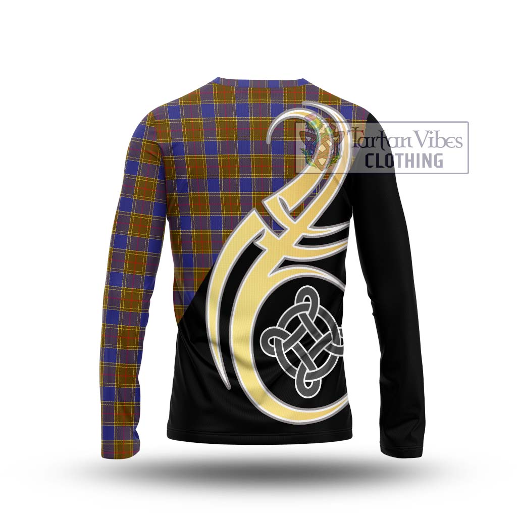 Balfour Tartan Long Sleeve T-Shirt with Family Crest and Celtic Symbol Style - Tartan Vibes Clothing