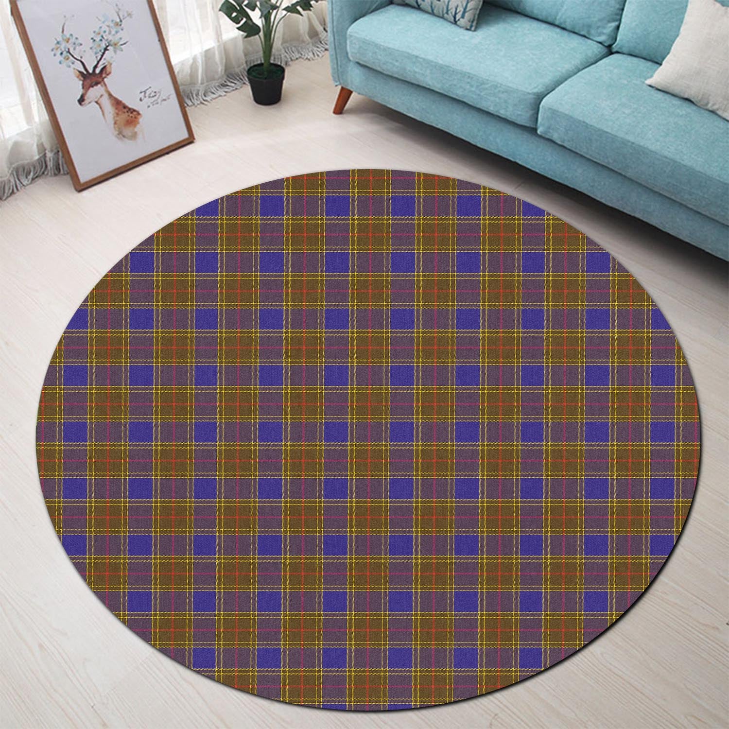 Balfour Modern Tartan Round Rug - Tartanvibesclothing