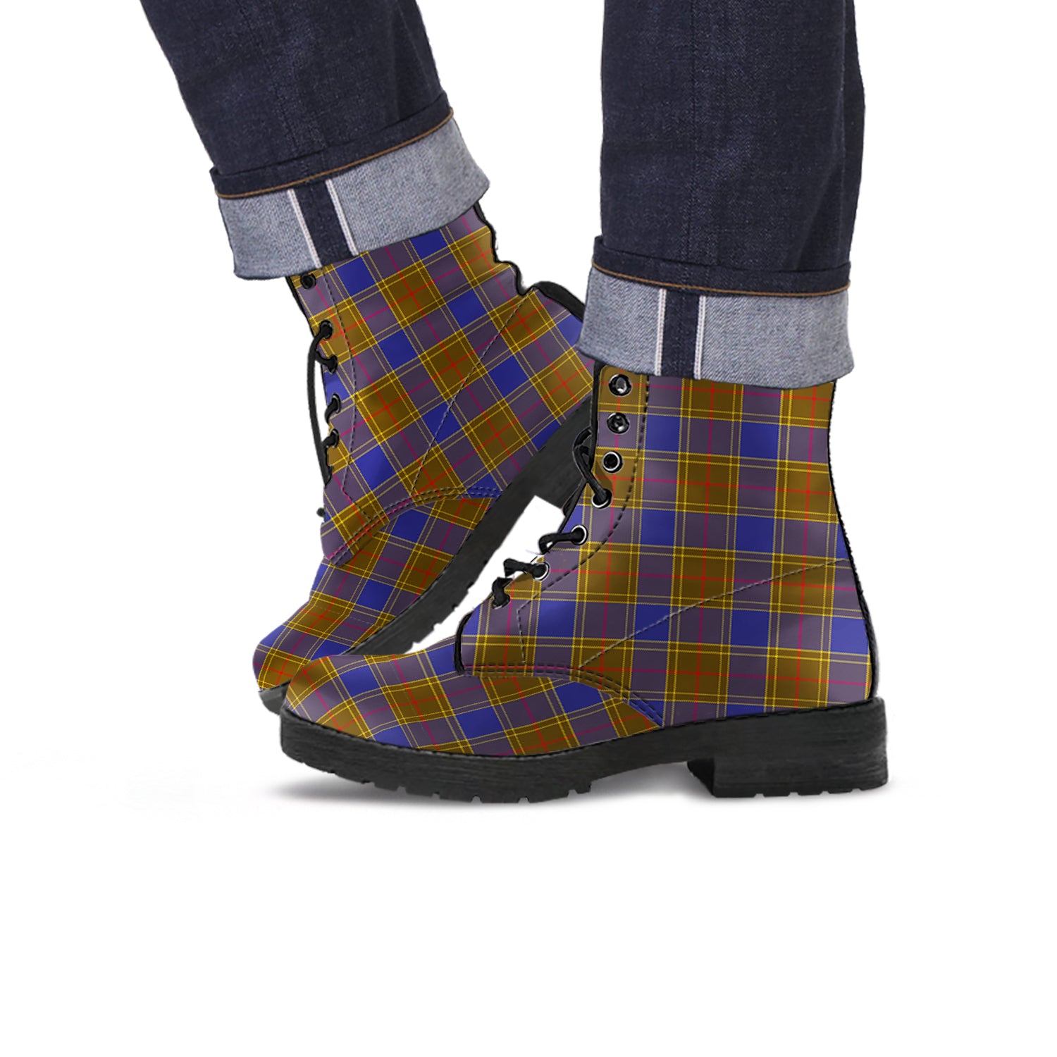 Balfour Modern Tartan Leather Boots - Tartanvibesclothing