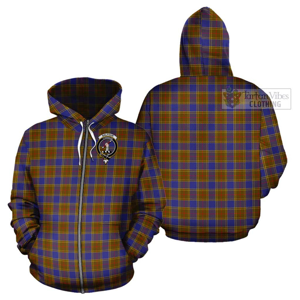 Balfour Tartan Cotton Hoodie with Family Crest Zip Hoodie - Tartan Vibes Clothing