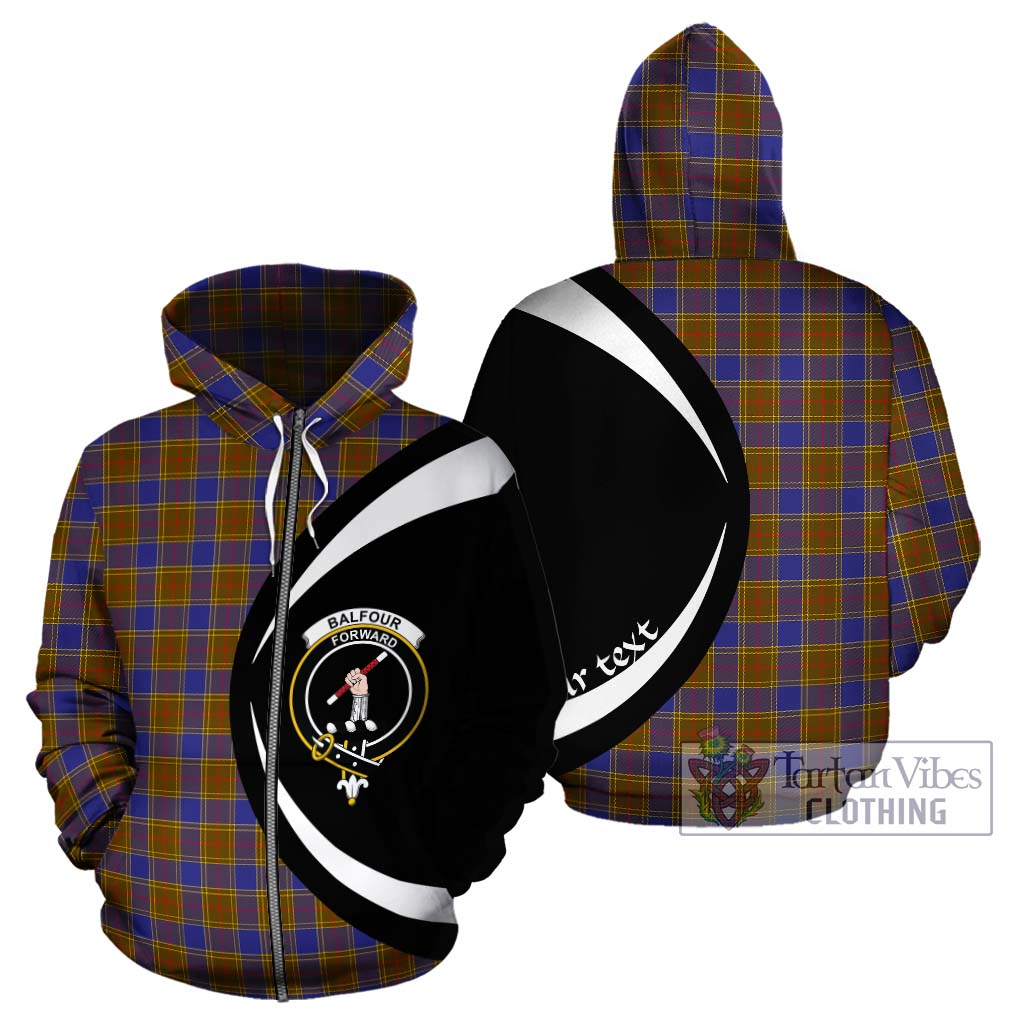 Tartan Vibes Clothing Balfour Modern Tartan Hoodie with Family Crest Circle Style