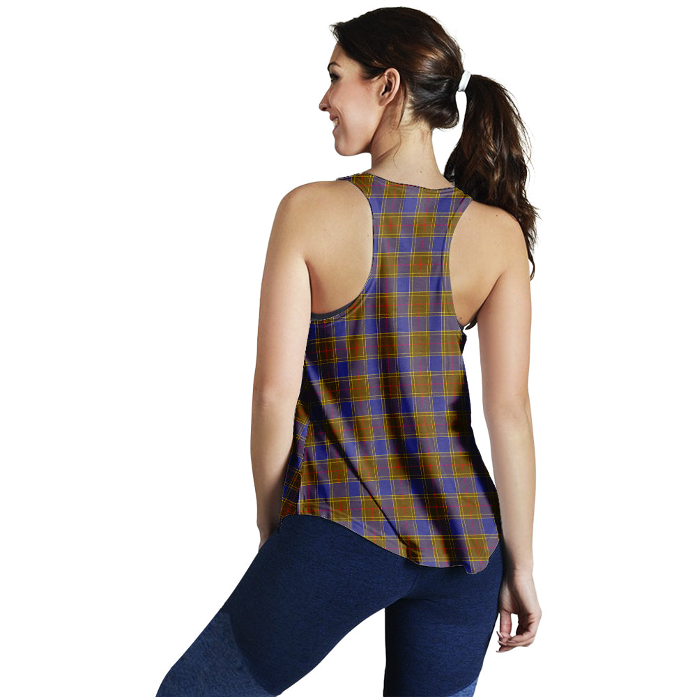 Balfour Modern Tartan Women Racerback Tanks with Family Crest - Tartanvibesclothing