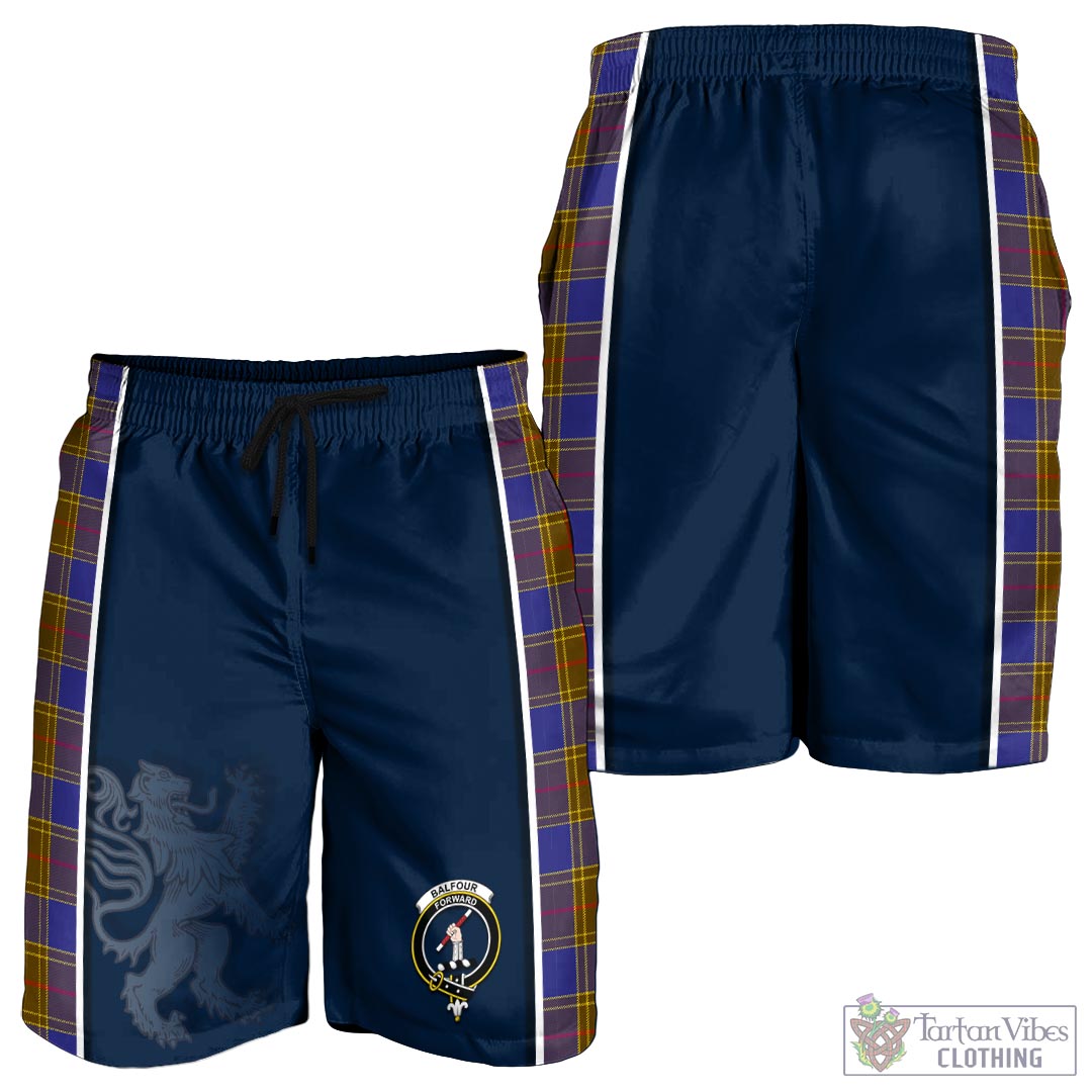 Tartan Vibes Clothing Balfour Modern Tartan Men's Shorts with Family Crest and Lion Rampant Vibes Sport Style