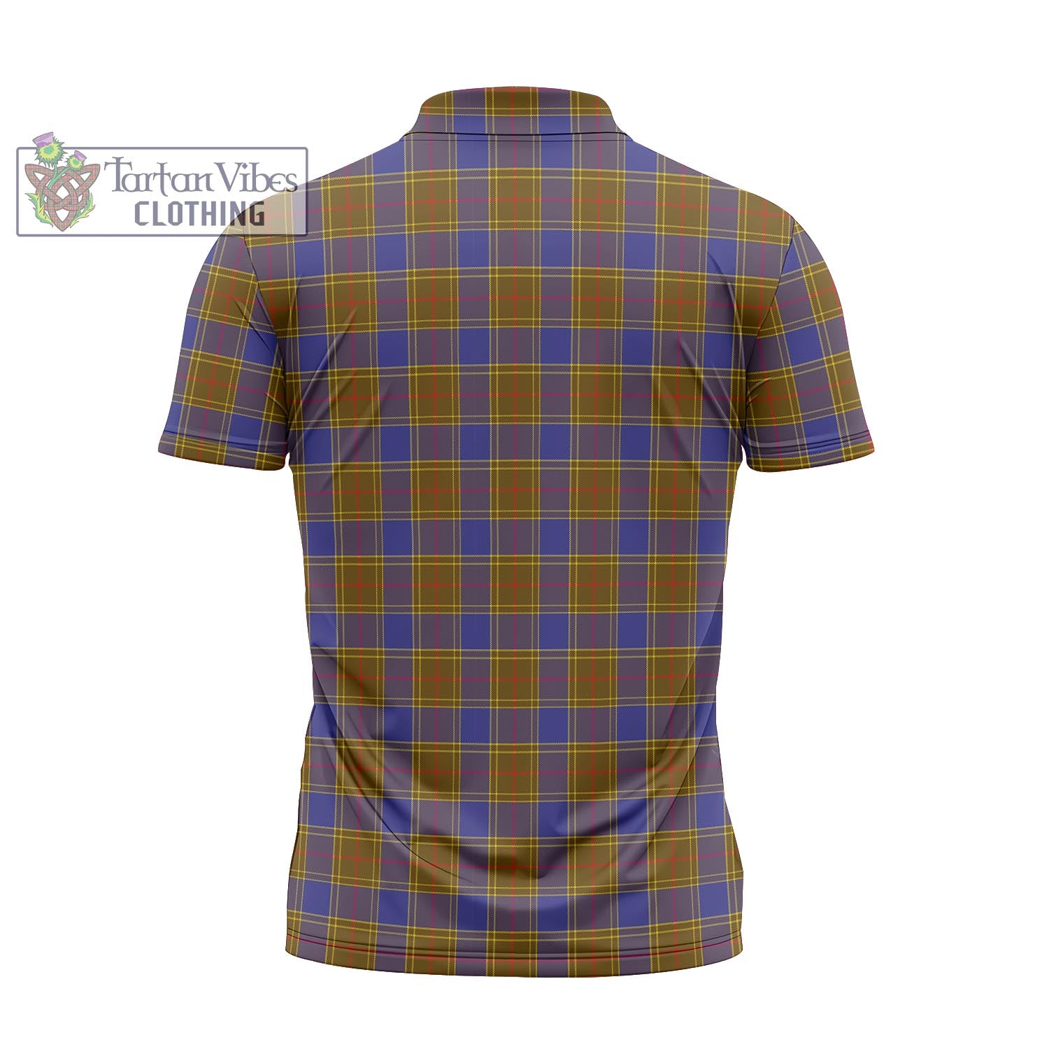 Tartan Vibes Clothing Balfour Modern Tartan Zipper Polo Shirt with Family Crest