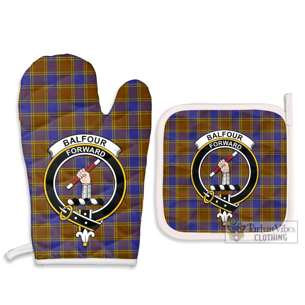 Balfour Tartan Combo Oven Mitt & Pot-Holder with Family Crest Combo 1 Oven Mitt & 2 Pot-Holder White - Tartan Vibes Clothing