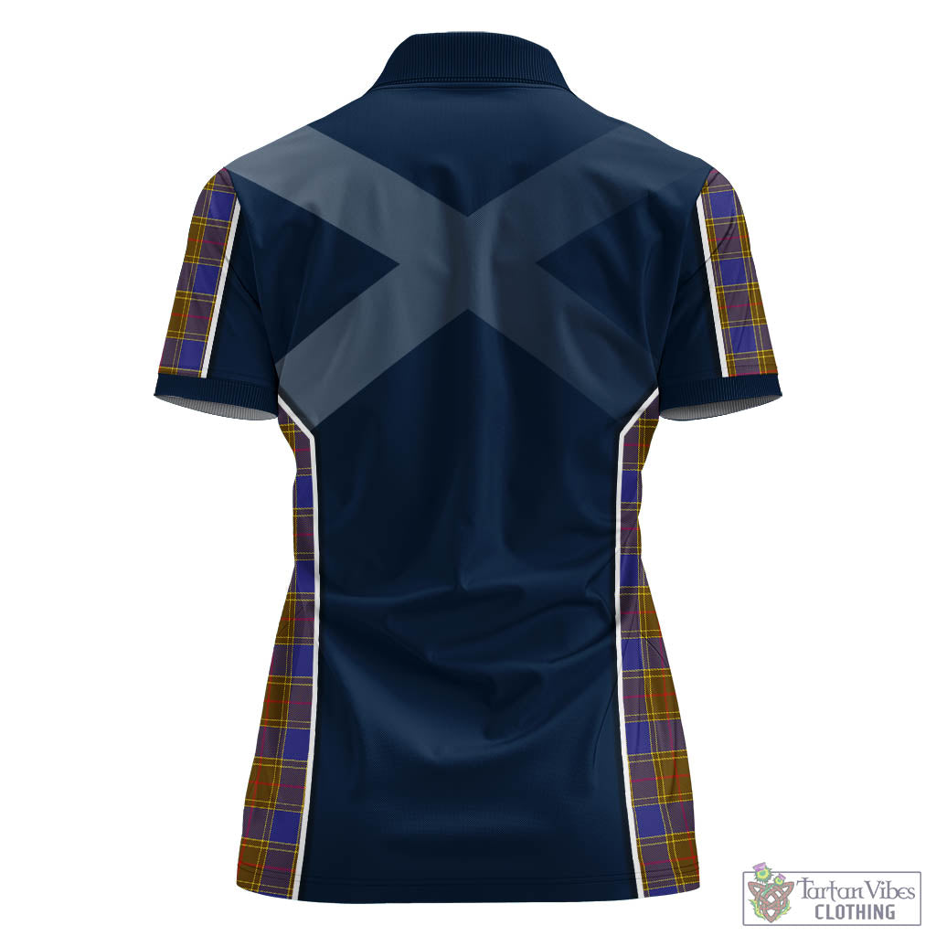 Tartan Vibes Clothing Balfour Modern Tartan Women's Polo Shirt with Family Crest and Lion Rampant Vibes Sport Style