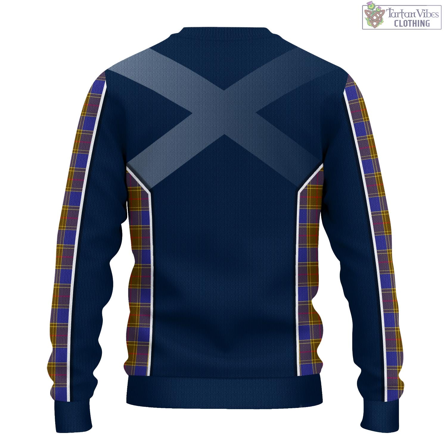 Tartan Vibes Clothing Balfour Modern Tartan Knitted Sweatshirt with Family Crest and Scottish Thistle Vibes Sport Style