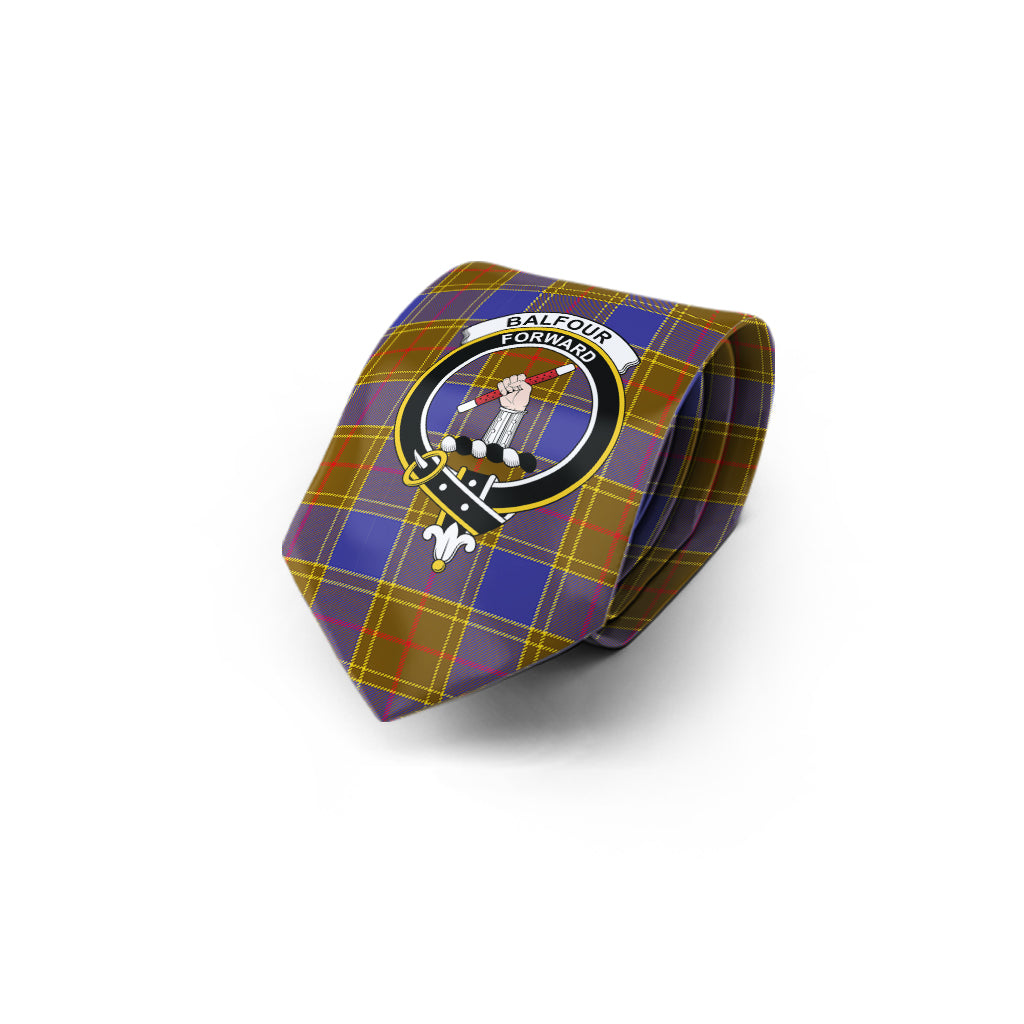 Balfour Tartan Classic Necktie with Family Crest - Tartan Vibes Clothing