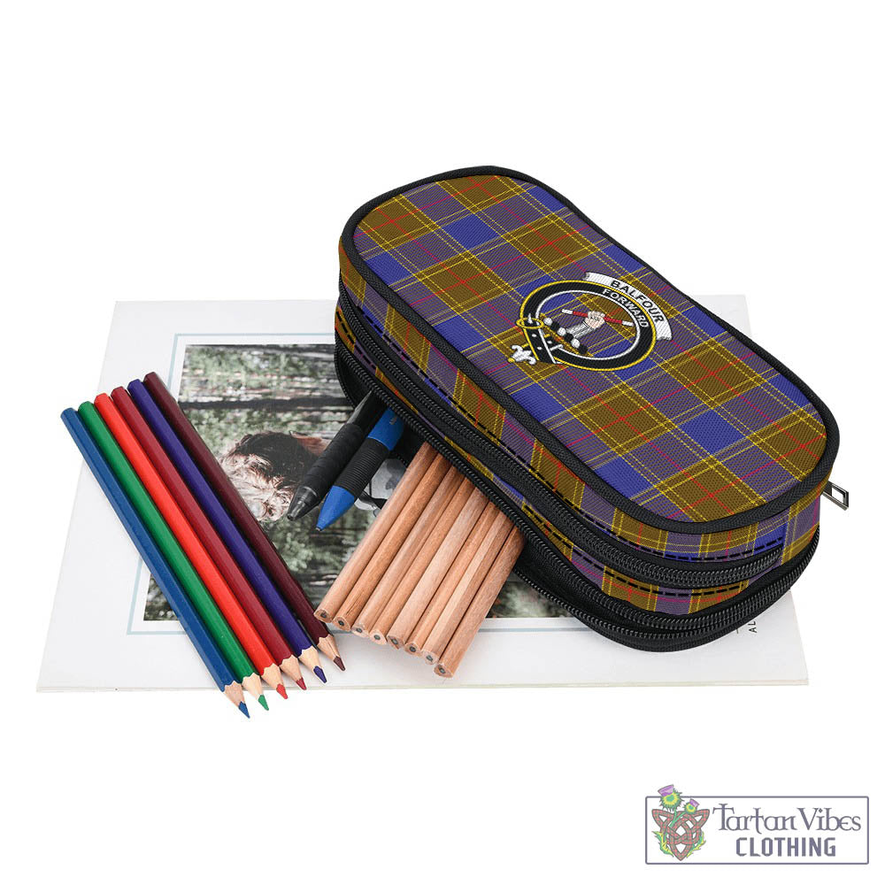 Tartan Vibes Clothing Balfour Modern Tartan Pen and Pencil Case with Family Crest