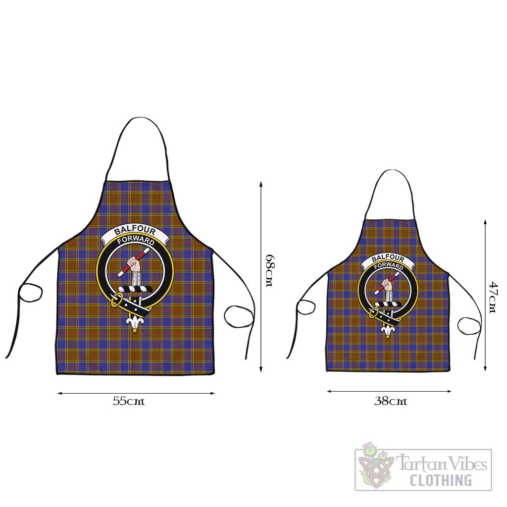 Balfour Tartan Apron with Family Crest Black L 55x68 cm - Tartan Vibes Clothing