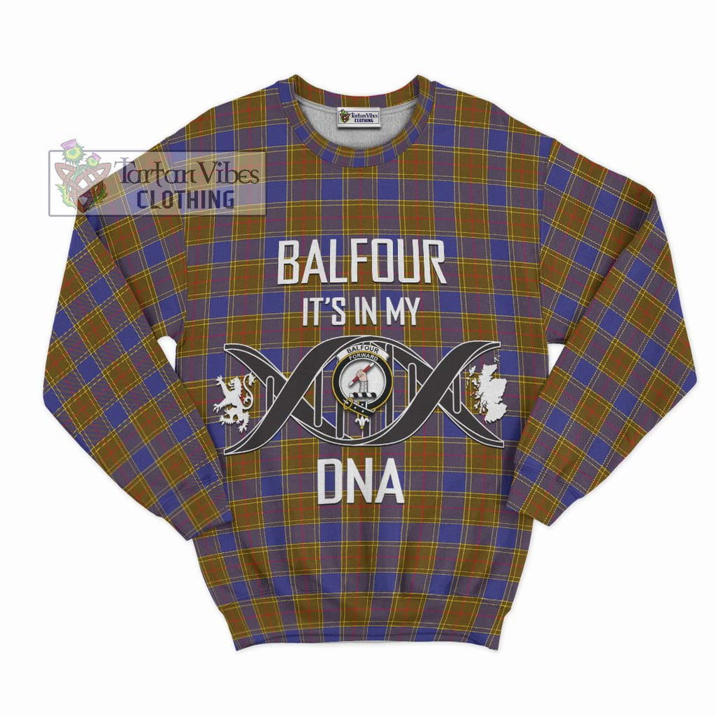 Balfour Tartan Sweatshirt with Family Crest DNA In Me Style - Tartanvibesclothing Shop