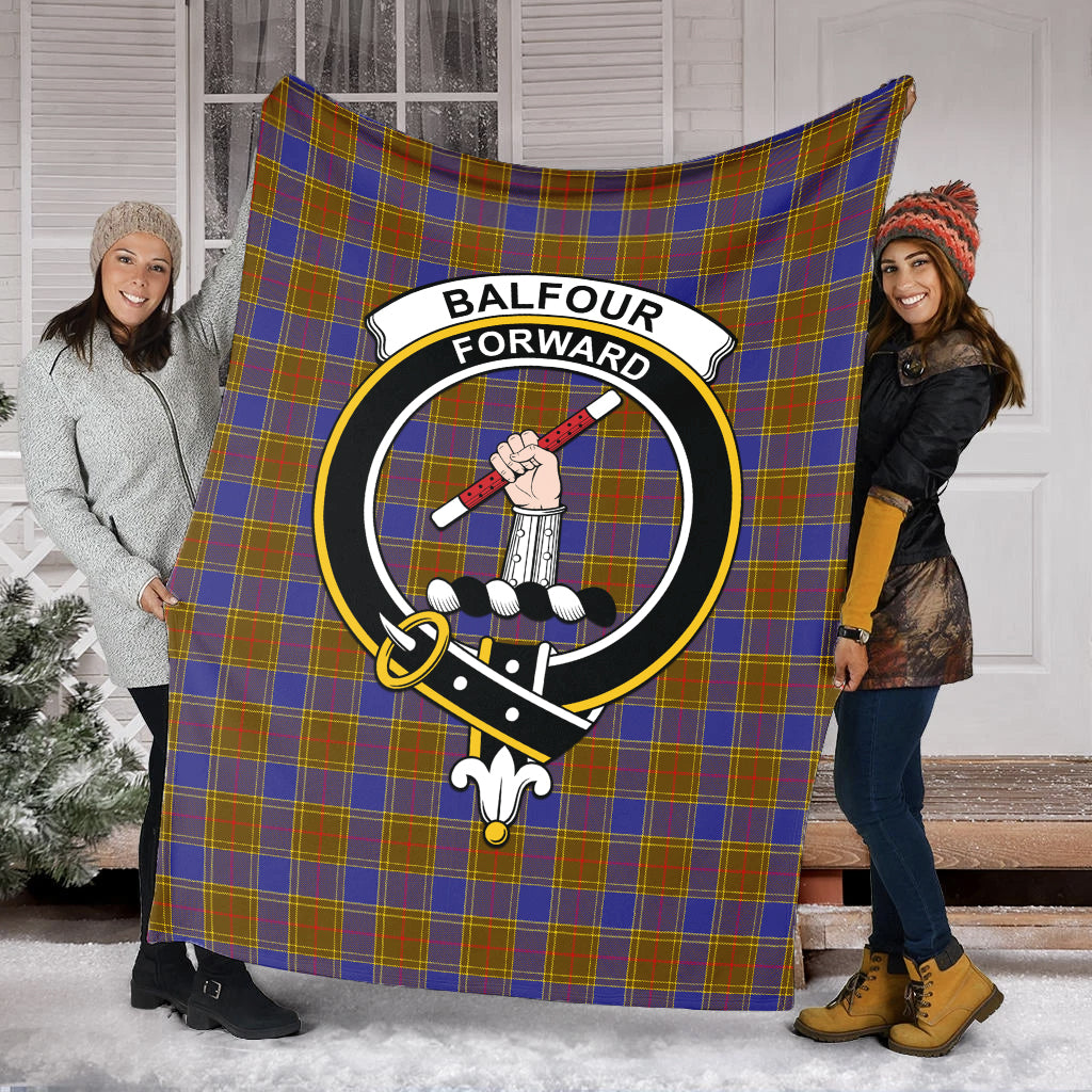 Balfour Tartan Blanket with Family Crest - Tartan Vibes Clothing