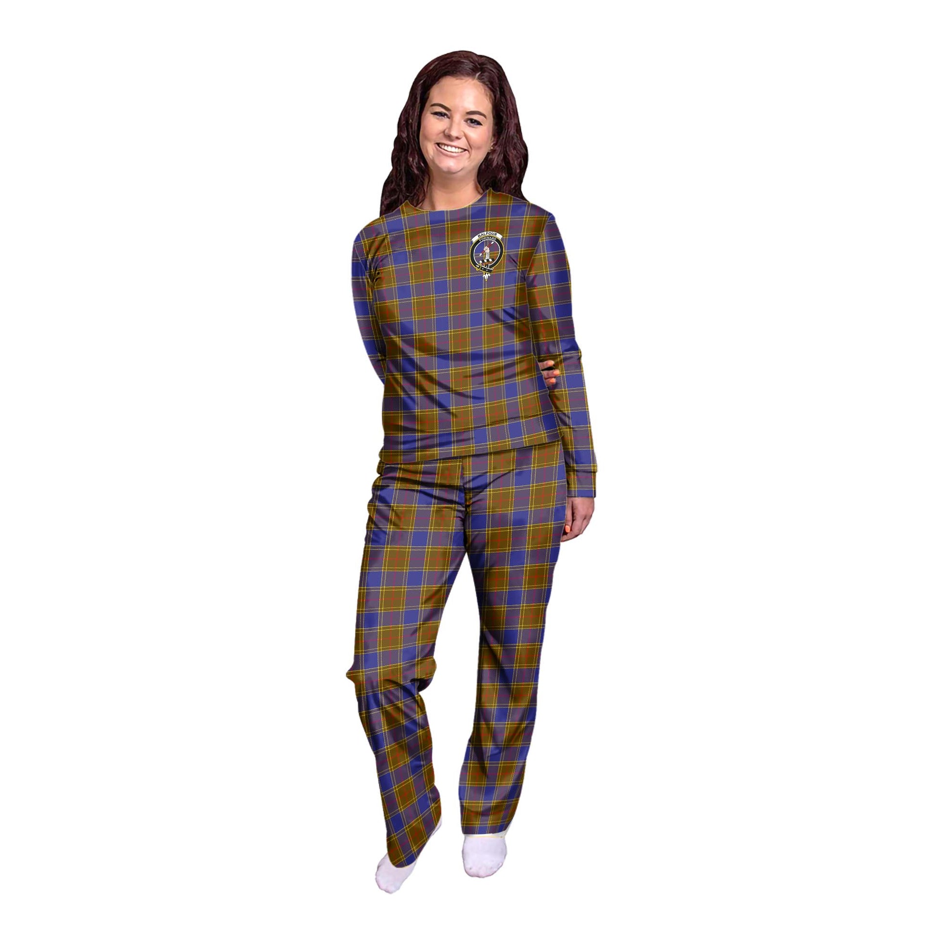 Balfour Tartan Pajamas Family Set with Family Crest - Tartan Vibes Clothing