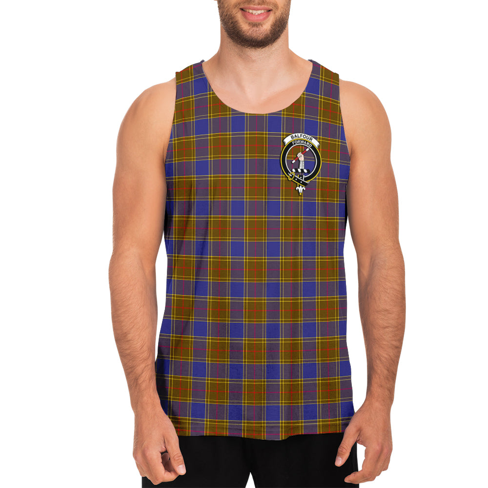 Balfour Modern Tartan Mens Tank Top with Family Crest - Tartanvibesclothing