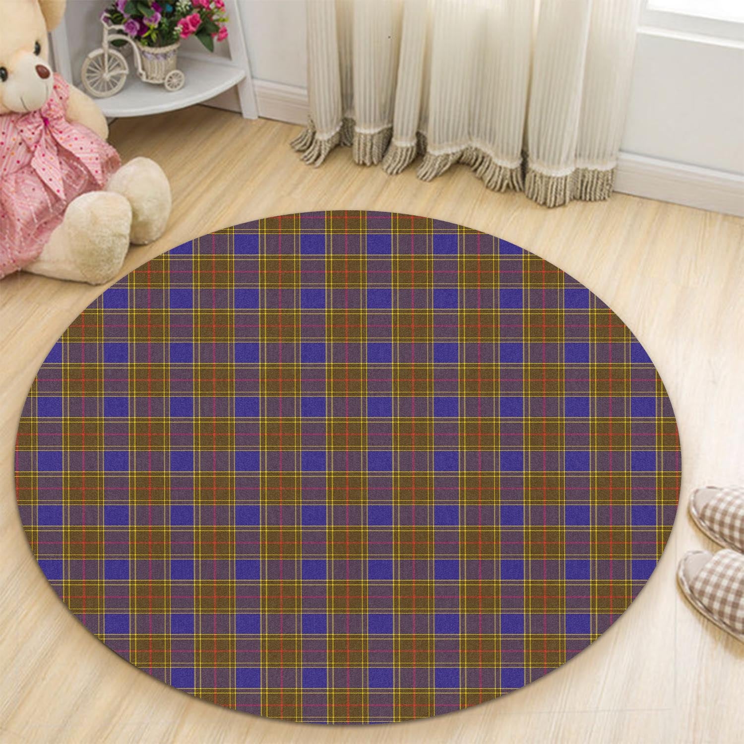 Balfour Modern Tartan Round Rug - Tartanvibesclothing