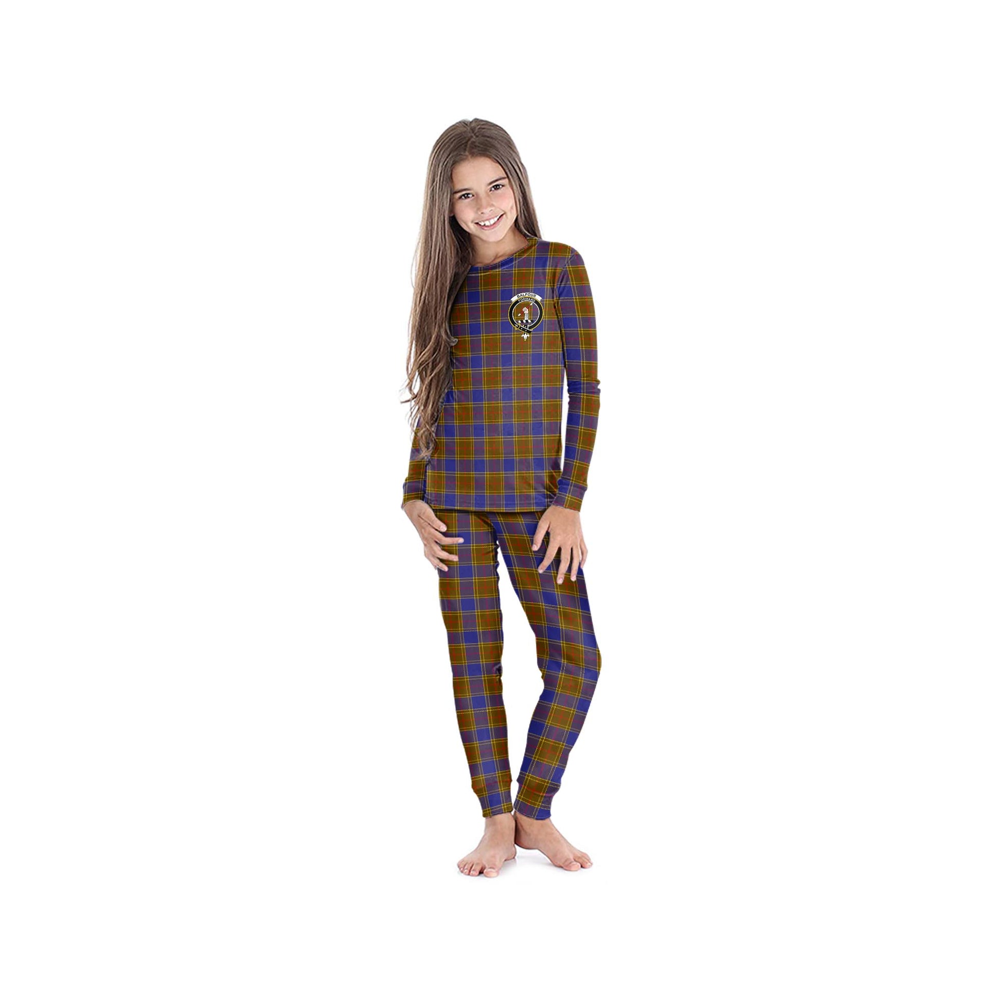 Balfour Tartan Pajamas Family Set with Family Crest - Tartan Vibes Clothing