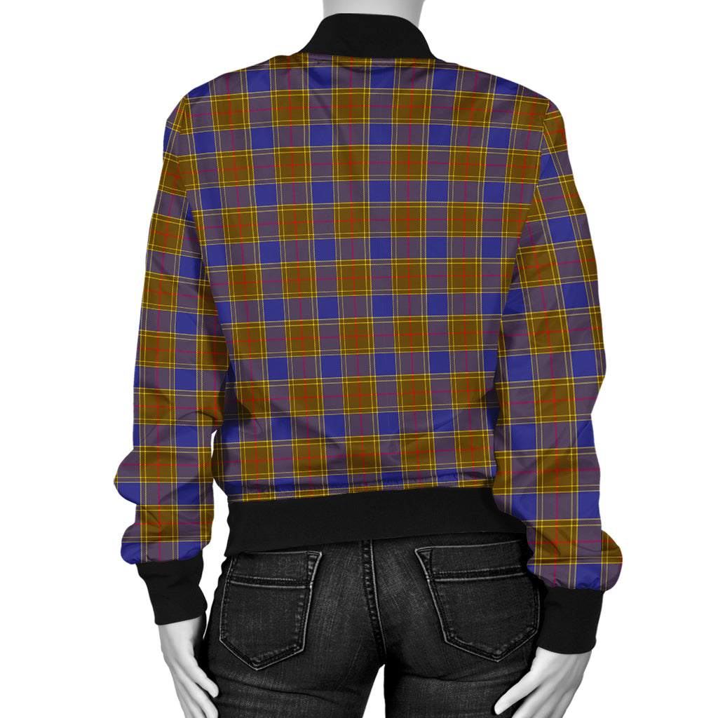 Balfour Modern Tartan Bomber Jacket with Family Crest - Tartanvibesclothing