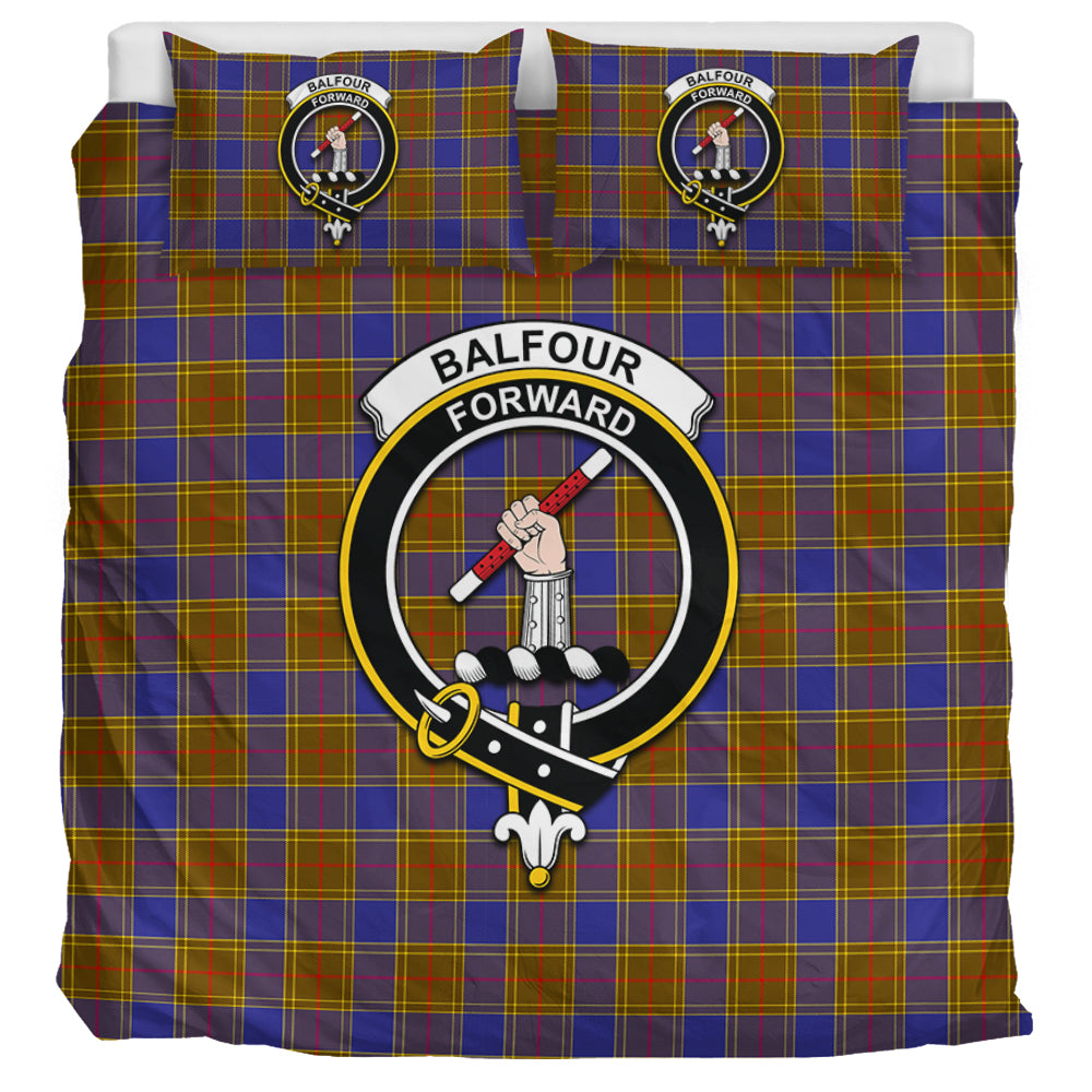 Balfour Tartan Bedding Set with Family Crest UK Bedding Set UK Super King 104*94 inch - Tartan Vibes Clothing