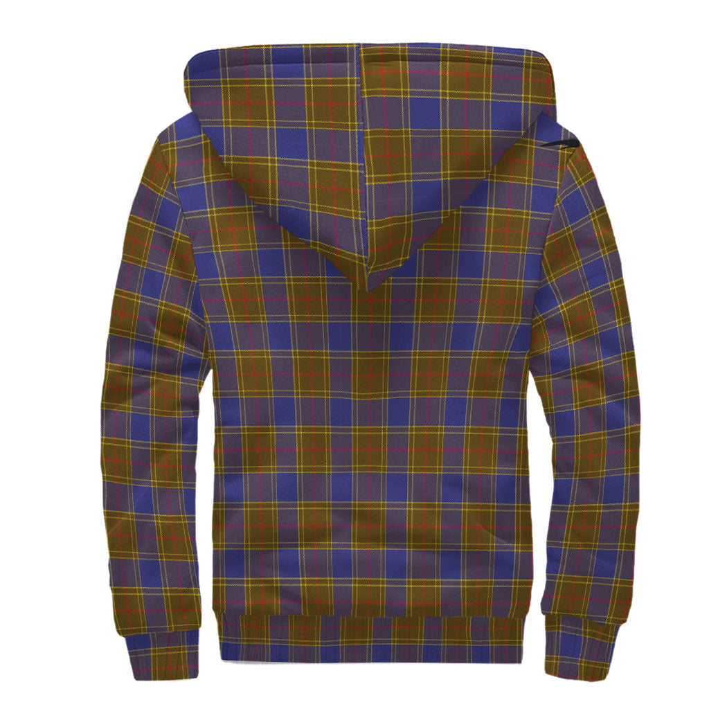 Balfour Modern Tartan Sherpa Hoodie with Family Crest - Tartanvibesclothing