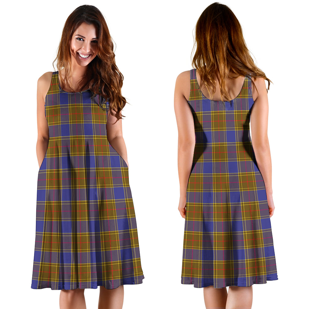 Balfour Modern Tartan Sleeveless Midi Womens Dress - Tartanvibesclothing