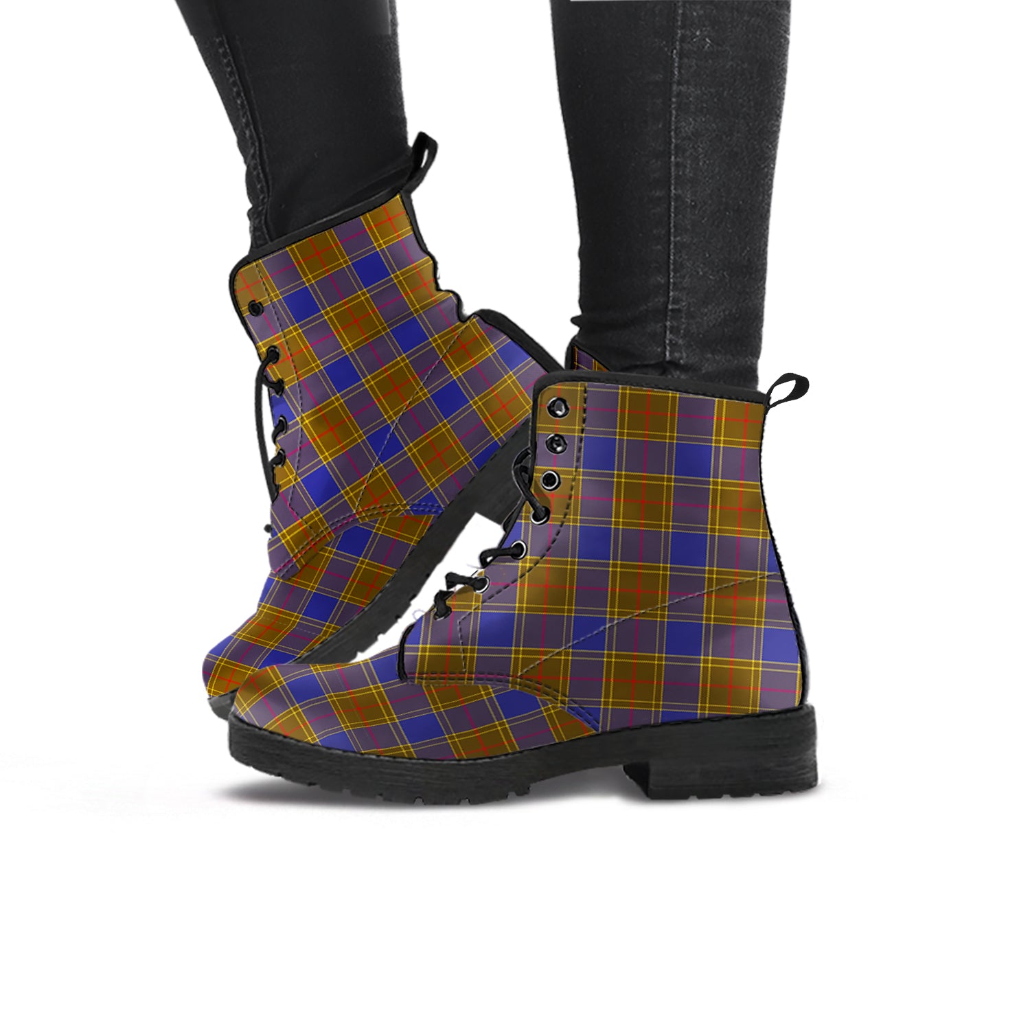 Balfour Modern Tartan Leather Boots - Tartanvibesclothing