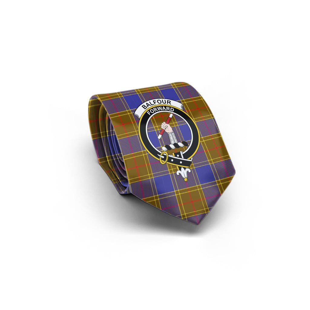 Balfour Tartan Classic Necktie with Family Crest - Tartan Vibes Clothing