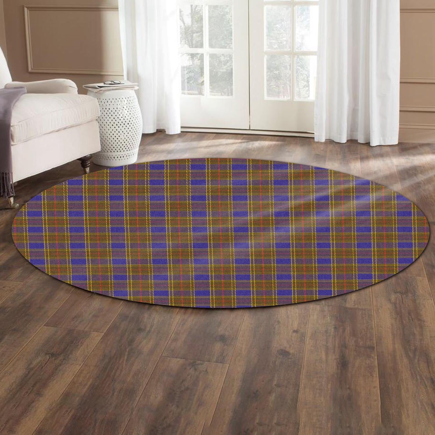 Balfour Modern Tartan Round Rug - Tartanvibesclothing