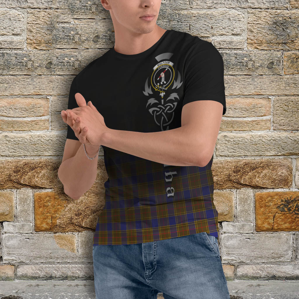 Tartan Vibes Clothing Balfour Modern Tartan T-Shirt Featuring Alba Gu Brath Family Crest Celtic Inspired