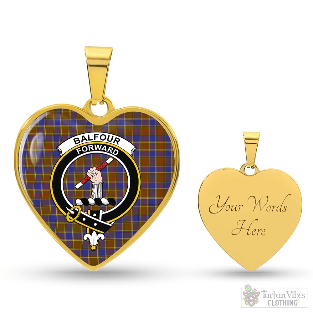 Tartan Vibes Clothing Balfour Modern Tartan Heart Necklace with Family Crest