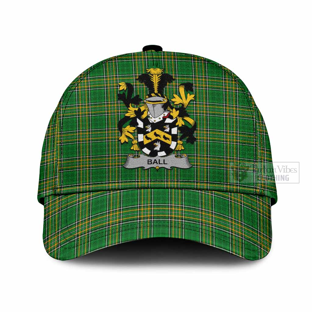 Tartan Vibes Clothing Ball Irish Clan Tartan Classic Cap with Coat of Arms