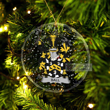 Ball Irish Clan Christmas Glass Ornament with Coat of Arms Transparent Glass Circle - 2D-tartanvibesclothing