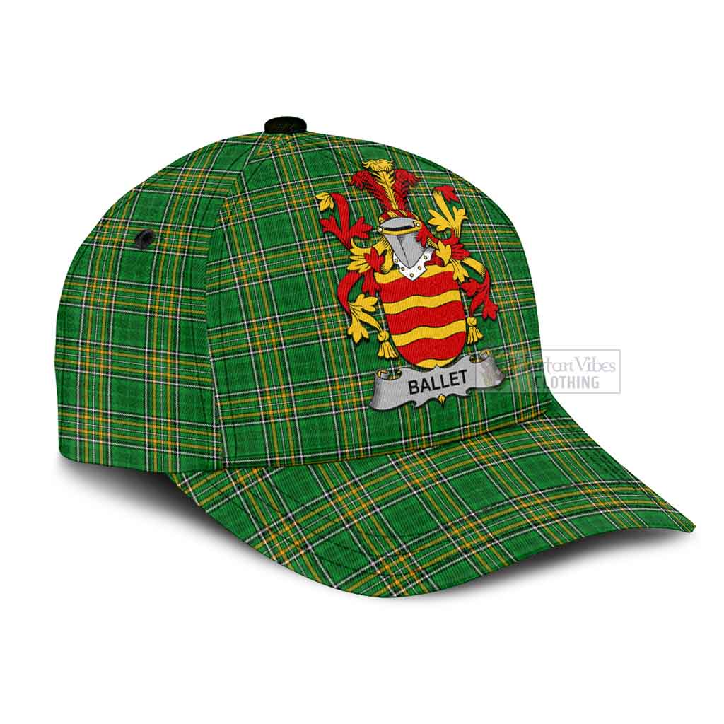 Tartan Vibes Clothing Ballet Irish Clan Tartan Classic Cap with Coat of Arms