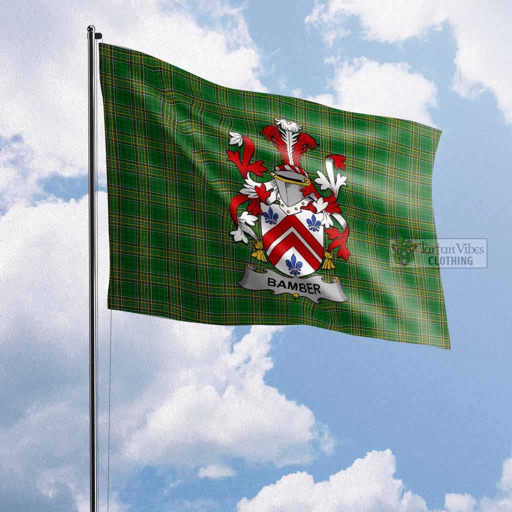 Tartan Vibes Clothing Bamber Irish Clan Flag with Coat of Arms