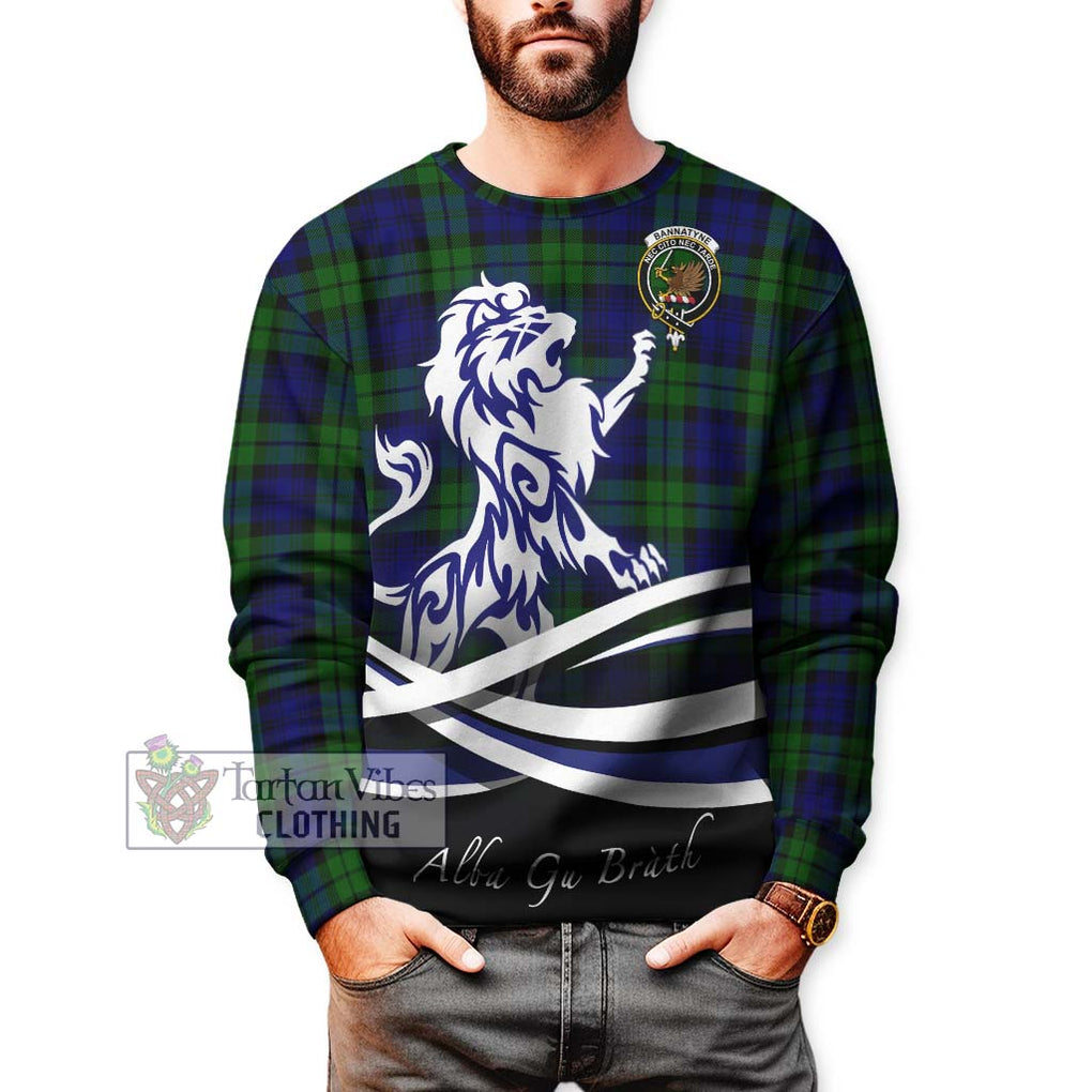 Bannatyne Tartan Sweatshirt with Alba Gu Brath Regal Lion Emblem Unisex - Tartan Vibes Clothing