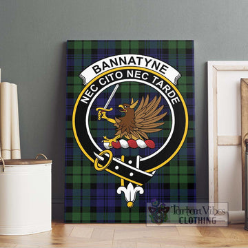 Bannatyne Tartan Canvas Print Wall Art with Family Crest