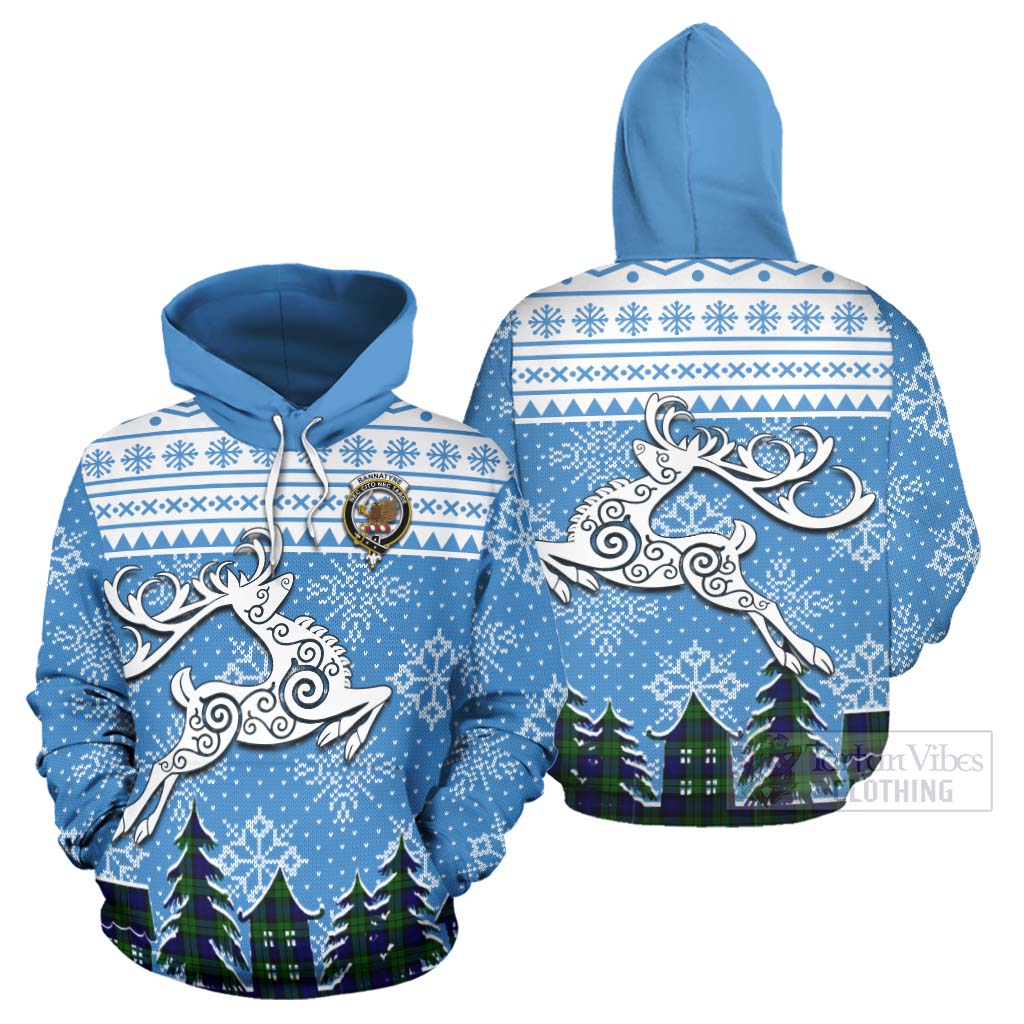 Tartan Vibes Clothing Bannatyne Clan Christmas Hoodie Celtic Reindeer Style