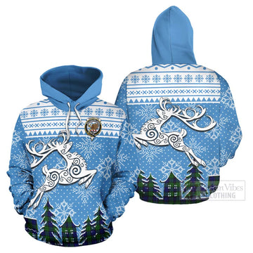 Bannatyne Clan Christmas Hoodie Celtic Reindeer Style