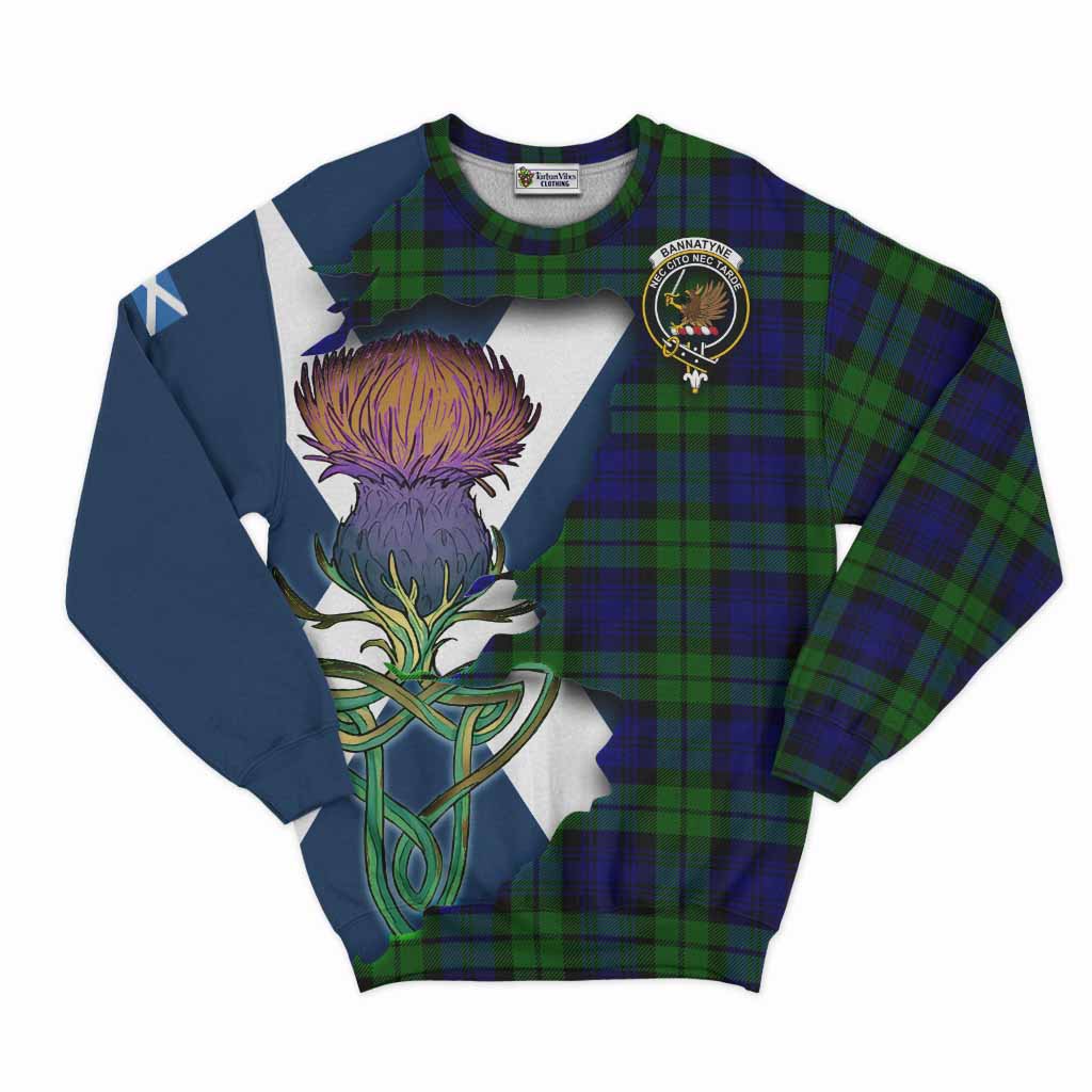 Bannatyne Tartan Family Crest Sweatshirt Scottish Thistle Celtic Inspired Unisex - Tartan Vibes Clothing