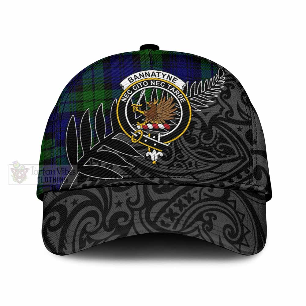 Tartan Vibes Clothing Bannatyne Tartan Classic Cap with New Zealand Silver Fern Half Style