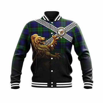Bannatyne Crest Tartan Baseball Jacket with Golden Lion Emblem Celtic Style Unisex - Tartan Vibes Clothing