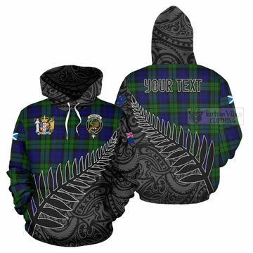 Bannatyne Crest Tartan Hoodie with New Zealand Silver Fern Half Style Zip Hoodie - Tartan Vibes Clothing