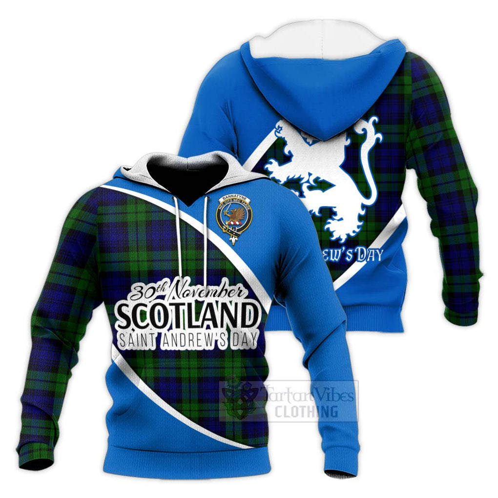 Tartan Vibes Clothing Bannatyne Family Crest Tartan Knitted Hoodie Celebrate Saint Andrew's Day in Style