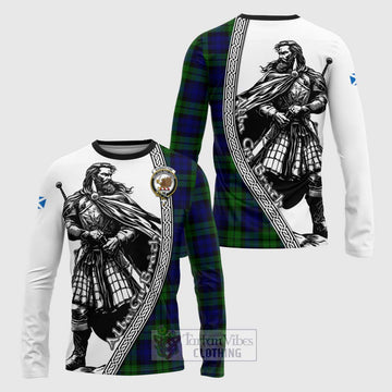 Bannatyne Tartan Clan Crest Long Sleeve T-Shirt with Highlander Warrior Celtic Style Unisex - Tartan Vibes Clothing